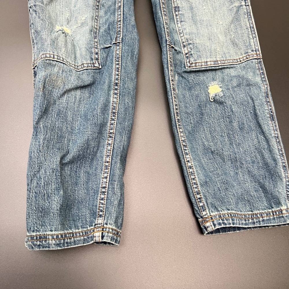 Anthropologie Pilcro The Wanderer Carpenter Jeans Blue Patchwork Utility Size 26 - Picture 6 of 13